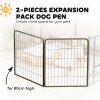 PawHut Dog Pen, 2 Panel Puppy Pen, Portable, Detachable, For Medium Dogs, 60cm Tall, Black