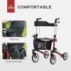 HOMCOM Folding Rollator Walker with Seat and Backrest, for Tall Over 6'9