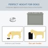 PawHut Raised Dog Bowls, Pet Feeding Storage Station with Two Stainless Steel Bowls, Base, for Large Dogs, Grey