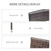 Outsunny 4 Pieces Outdoor PE Rattan Dining Chairs Set with Cushion, Garden Armchair with Armrests, High Backrest, Metal Frame Patio Wicker Furniture, Mixed Brown
