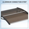Outsunny Front Door Canopy Outdoor Awning Aluminium Rigid Plastic Polycarbonate Rain Shelter UV Water Rain Resistant 120 x 75cm
