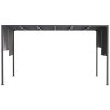 Outsunny 3(m) x 4m Pergola with Solar LED Lights, Garden Gazebo with Retractable Roof, Steel Frame, Outdoor Sun Shade Shelter for Patio Balcony Porch, Dark Grey