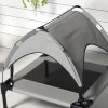 PawHut Cooling Raised Dog Bed, Elevated Pet Bed with Breathable Mesh, UV Protection Canopy, Foot Pads, for Indoor Outdoor, Small, Medium Dogs, 76 x 61 x 69.5cm - Light Grey