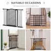 PawHut 74-105 cm Pressure Fit Safety Gate for Doorways and Staircases, Dog Gate, Pet Barrier for Hallways with Auto Close, Double Locking, 2 Extensions