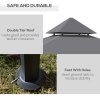 Outsunny 2.5x1.5m (8'x5') Grill Gazebo Canopy, Double Tiered Outdoor BBQ Gazebo Shelter with 2 Side Shelves for Garden, Patio, Barbecue, Picnic, Grey
