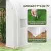 Outsunny 3 x 2 m Polytunnel Greenhouse with Zipped Roll-up Door and Mesh Windows, Walk-in Greenhouse with PE Cover and Galvanised Steel Frame, White