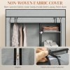 HOMCOM Fabric Wardrobe, Portable Wardrobe with 6 Shelves, 1 Hanging Rail, Foldable Closets, 103 x 43 x 162.5 cm, Light Grey