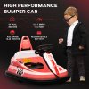 HOMCOM Kids Bumper Car 360° Rotation Spin Waltzer Car 6V Electric Ride On Car with 2 Speeds, Music, Lights for 18-48 Months - Pink