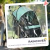PawHut Dog Stroller with Rain Cover, Foldable Dog Pram, 4 Wheels Pet Pushchair with Safety Leashes, for Small, Miniature Dogs, Cats - Green