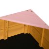Outsunny Kids Wooden Sand Pit, Children Sandbox w/ Non-Woven Fabric, Four Seats, for Gardens, Playgrounds, 109 x 109 x 20cm - Natural Wood Effect