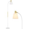HOMCOM Floor Lamp for Living Room, Spotlight Reading Standing Lamp with Adjustable Height, Rocker on/off Switch, Indoor Task Lighting for Bedroom, Office,  White (Bulb not Included)