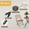 Outsunny 3 Pieces Rattan Bistro Set, Wicker Folding Garden Furniture Set with Coffee Table and Chairs for Outdoor, Patio, Balcony, Natural