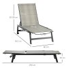 Outsunny Outdoor PE Rattan Sun Lounger, Patio Wicker Chaise Lounge Chair with 5-Position Backrest, Wheels for Sun Room, Garden, Poolside, Grey