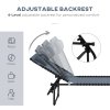 Outsunny 2 Piece Foldable Sun Loungers, Outdoor 4 Level Adjustable Backrest Reclining Chaise Chairs, Steel Frame Recliner Chair for Camping, Hiking, Grey
