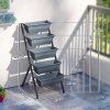 Outsunny 5-Tier Raised Garden Bed, Vertical Ladder Plant Stand with 5 Removable Boxes, Drainage Holes and Plugs, Indoor Outdoor Elevated Flower Herb Growing Box for Garden Patio Balcony, Grey