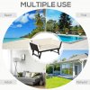 Outsunny Rattan Garden Sofa Bed with Adjustable Armrests, 2-in-1 Convertible Couch Garden Daybed Lounger, Outdoor Folding Chaise Lounge Loveseat with Cushions for Porch, Patio, Brown