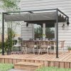 Outsunny 2 x 3(m) Lean To Pergola with Retractable Roof, Wall Mounted Garden Gazebo Outdoor Sun Shade Shelter for Patio, Deck, Dark Grey