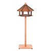 PawHut Wooden Bird Table Bird Feeding Station Playstand with Roof 130Hcm for Outdoor Brown