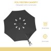 Outsunny 3 M Wall Mounted Garden Parasol Umbrella with Rotate, Outdoor Market Umbrella Sun Shade Canopy with 8 Ribs, Charcoal Grey
