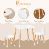 HOMCOM Kids Table and Chair Set, 3-Piece Childrens Table and Chair Set with 2 Bear-Shaped Chairs, for Playroom, Nursery, Living Room, White
