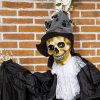 Outsunny 189cm Life Size Outdoor Halloween Decorations Ghost Bridegroom, Animated Prop Animatronic Decor with Sound and Motion Activated, Light Up Eyes, Howling Sound