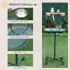 PawHut Bird Perch Stand, T-Stand Bird Training with Perch, Four Wheels, Feeding Bowls, Parrot Stand for Small, Medium Birds, Green