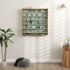 HOMCOM 7-Tier Wall Mounted Display Cabinet, Display Case with 6 Adjustable Shelves, Glass Doors for Home Office Ornaments 83x80cm, Rustic Brown