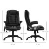 Vinsetto Office Chair, Ergonomic Fabric Desk Chair with 6-Point Massage and Back Heated, Arms, Lumbar Support, Black