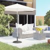 Outsunny 19KG Resin Umbrella Base Garden Parasol Base Stand Round Sun Shade Holder Suitable For Pole Between 38mm to 48mm
