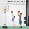 SPORTNOW Height Adjustable, Basketball Hoop and Stand with Firm Backboard and Weighted Base, Portable on Wheels, 1.8-2.1m, Yellow