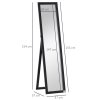 HOMCOM Full Length Mirror, Floor Standing or Wall-Mounted Long Mirror, Rectangular Full Body Mirror for Bedroom, Living Room, Black
