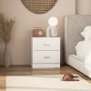 HOMCOM Bedside Table with 2 Drawers, Modern Nightstand, Cabinet Drawers Side Storage Unit for Bedroom, Living Room