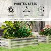 Outsunny 216L Raised Bed for Garden, Galvanised Outdoor Planter Flower Pot for Herbs and Vegetables, Use for Patio, Garden, Balcony, 120 x 60 x 30.5cm, Silver