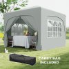 Outsunny 3 x 3(m) Pop Up Gazebo with Sides and Carry Bag, UPF50+, Height Adjustable Party Tent Instant Event Shelter for Garden, Outdoor, Patio, Light Grey