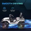 AIYAPLAY Kids Ride On Car, 12V Battery Powered Electric Truck with 4 Spring Suspension Wheels, Parental Remote Control, Music Horn LED Lights, White