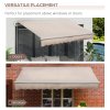 Outsunny 3 x 2m Manual Window Awning Canopy Garden Outdoor Shelter Patio Sun Shade UV Blocker Light Weight Aluminium Frame w/ Hand Crank Beige