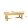 Outsunny 1 Piece 2-seater Outdoor Indoor Wooden Garden Bench Fir Patio Loveseat, 110L x 38W x 35Hcm, Natural