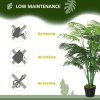Outsunny 125cm/4FT Artificial Palm Plant Decorative Tree with Nursery Pot, Fake Plastic Indoor Outdoor Home Office D??cor, Green