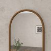 HOMCOM Arched Wall Mirror, 110 x 65 cm Arch Mirror for Living Room, Bedroom, Hallway, Dark Brown