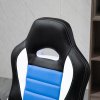 HOMCOM Computer Gaming Chair, Office Desk Swivel Chair, PU Leather Racing Chair with 90?? Flip-up Armrest, Adjustable Height and Rolling Wheels, Blue