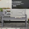 Outsunny 2-Seater Chair, Wooden Garden Bench, Outdoor Patio Loveseat for Porch, Grey