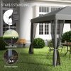 Outsunny 3 x 3m Pop Up Gazebo, 420D Garden Tent Canopy with Removable Mesh Sidewall Netting, Carry Bag for Garden Patio Outdoor, Light Grey