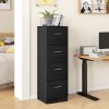 HOMCOM File Cabinet with 4 Drawers for Home Office, Vertical Filing Cabinet with Lock, Adjustable Hanging Bar for A4 and Letter Size, Black Wood Effect