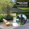 Outsunny 2.5m Cantilever Parasol with Solar Powered LED Lights, Double Top Square Overhanging Garden Parasol with 360?? Rotation, Tilt Adjustment, Crank Handle, Dark Grey