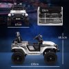 AIYAPLAY Kids Ride On Car, 12V Battery Powered Electric Truck with 4 Spring Suspension Wheels, Parental Remote Control, Music Horn LED Lights, White