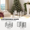 PawHut Dog Pen, 6 Panel Puppy Pen, Steel Dog Playpen, for Small Breeds, 60cm Tall, Black