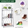 Outsunny 3 Tier Plant Stand Indoor Outdoor, Metal Plant Shelf Flower Display Rack for Potted Plants Garden Balcony Decor, 44 x 25 x 96 cm