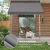 Outsunny Balcony 3 x 1.5m Manual Adjustable Awning, DIY Patio Clamp Awning Canopy, Retractable Shade Shelter Easy to Move for Balcony, Grey