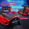 HOMCOM 12V Electric Go Kart for Kids, Battery Powered Ride on Drift Car with Music, Colourful LED Lights, Slow-Start, for Ages 8-12 Years, Red