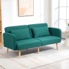 HOMCOM Click Clack Sofa Bed, 3 Seater Sofa, Convertible Bed Settee, Modern Fabric Loveseat Sofa Couch with 2 Cushions for Living Room, Guest Room